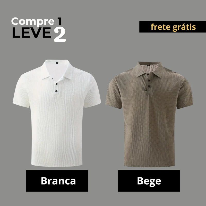 Camisa Polo Monaco de Seda Gelo [Compre 1 Leve 2]