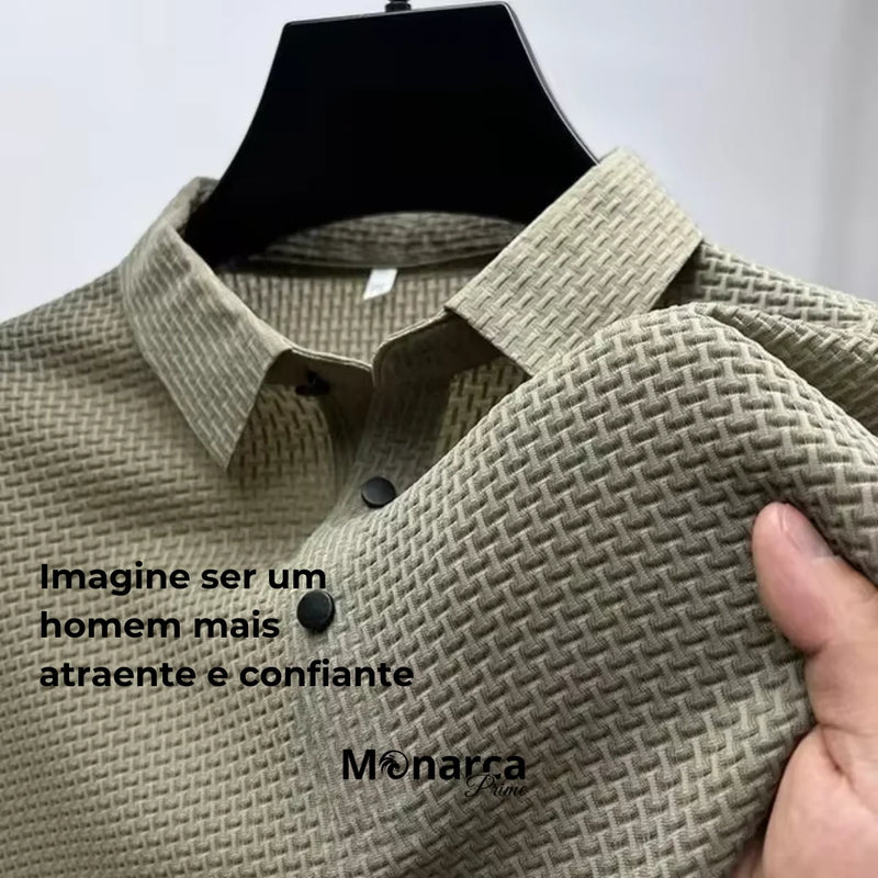 Camisa Polo Monaco de Seda Gelo [Compre 1 Leve 2]