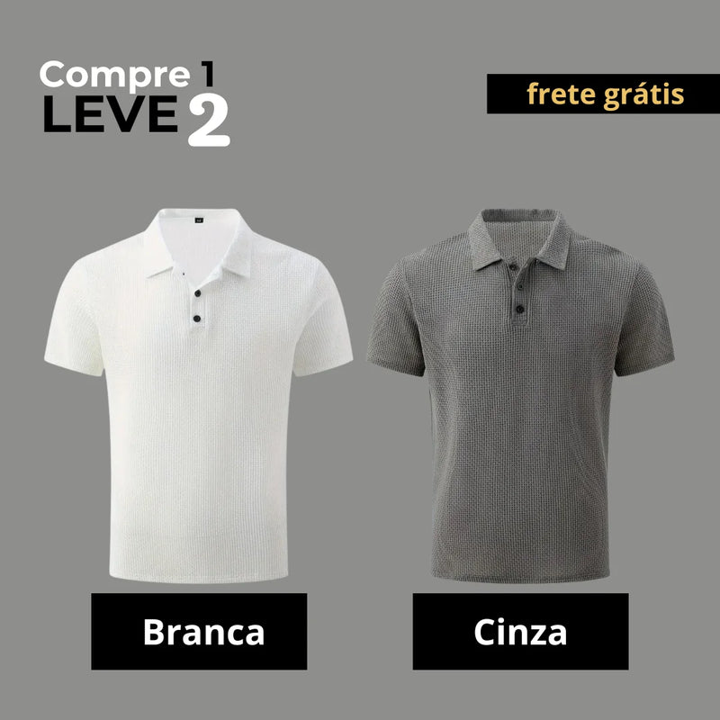 Camisa Polo Monaco de Seda Gelo [Compre 1 Leve 2]