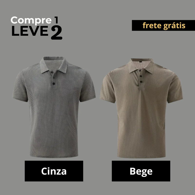 Camisa Polo Monaco de Seda Gelo [Compre 1 Leve 2]