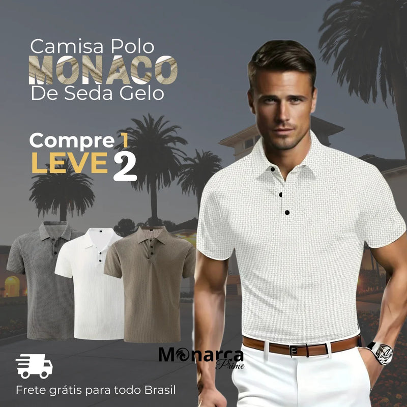 Camisa Polo Monaco de Seda Gelo [Compre 1 Leve 2]