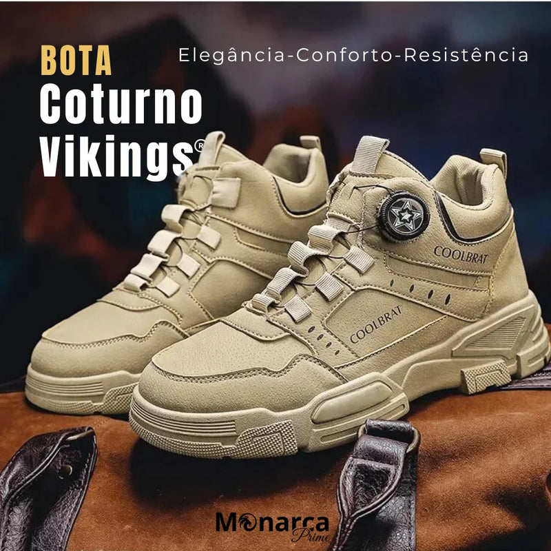 Bota Coturno Vikings De Couro [Em Promoção]