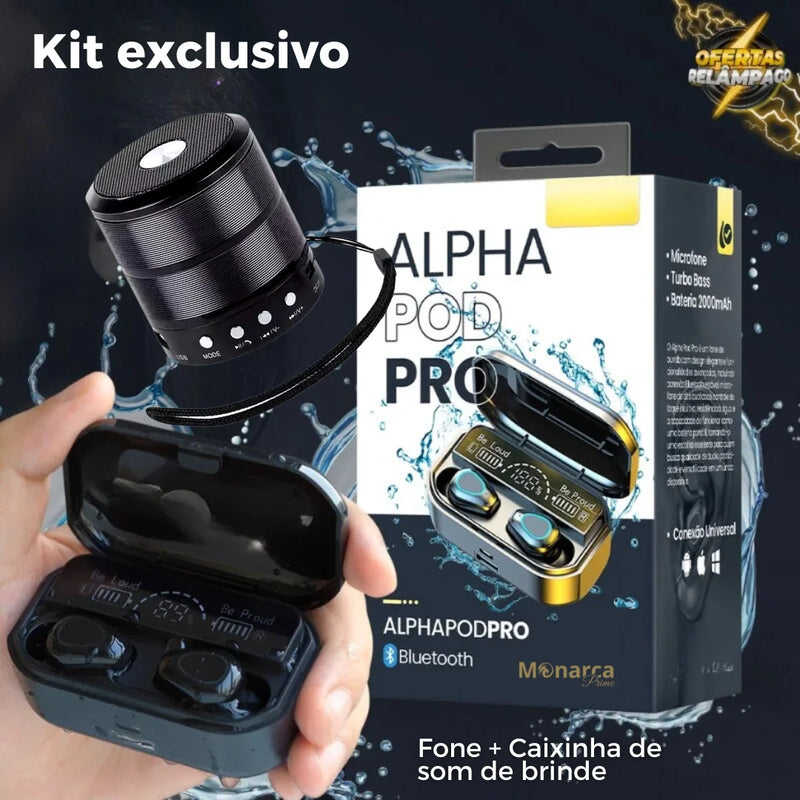 Fone Bluetooth - AlphaPod Pro + Brinde: Caixa De Som Bluetooth